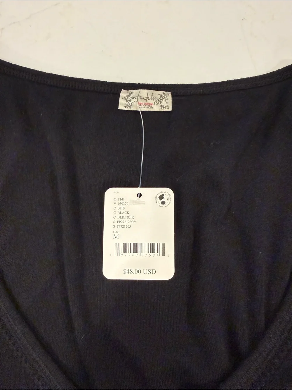 Free People Black Bodysuit